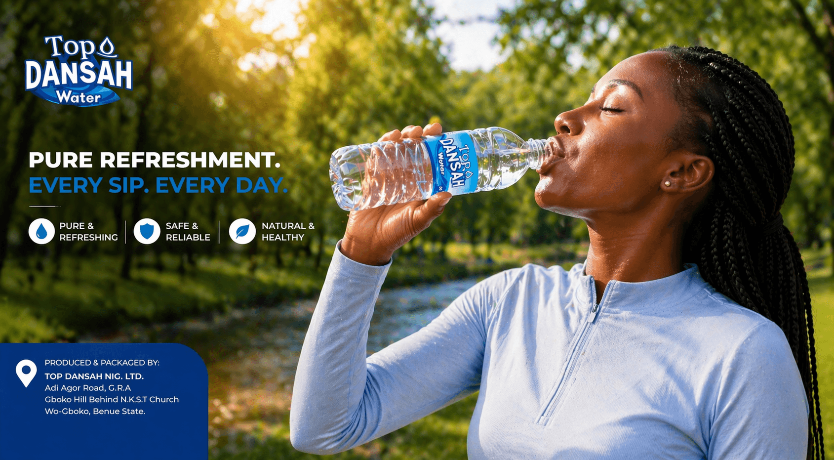 Top Dansah Water customer drinking bottled water