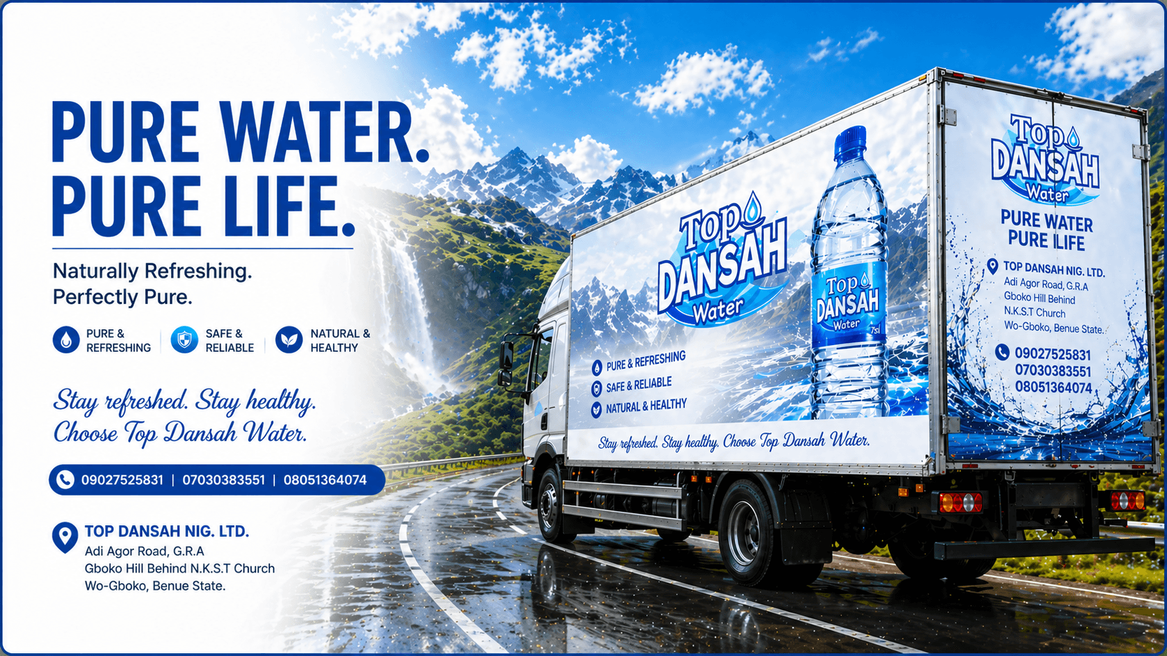 Top Dansah Water delivery truck