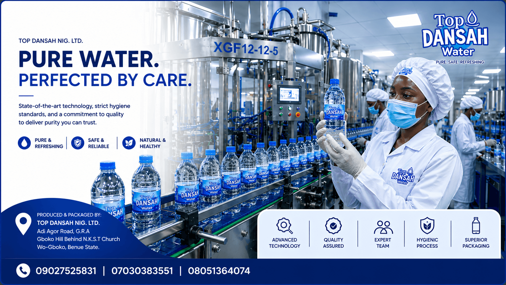 Top Dansah Water hygienic production process